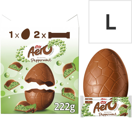 A large Aero egg is 222g at Tesco