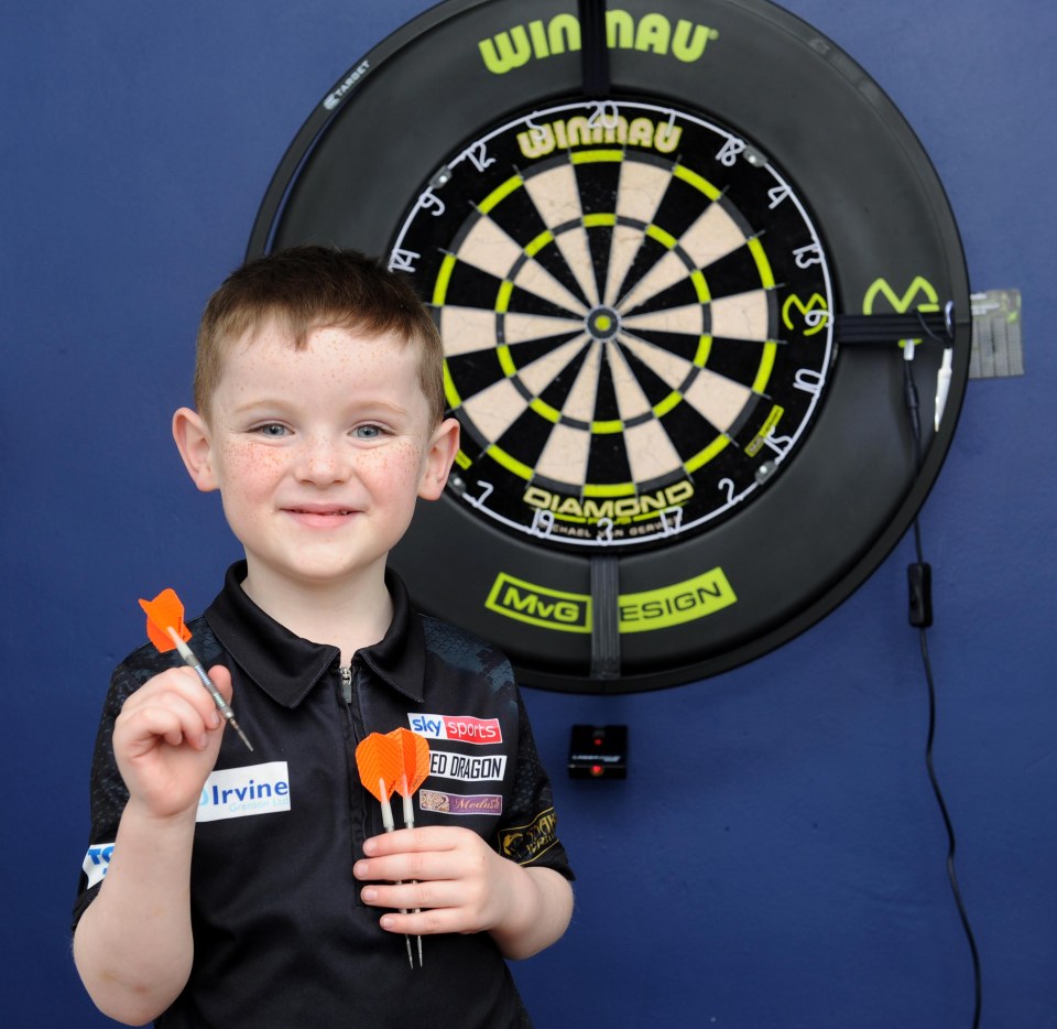 Lucas said: 'I love darts because it's fun and I'm good at it'