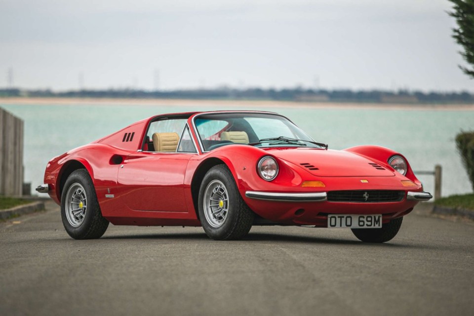 BNPS.co.uk (01202 558833) Pic: SilverstoneAuctions/BNPS Pictured: 1973 Ferrari 246 GTS Dino ¿ is priced at ¿325,000 The Italian Job.. A stunning fleet of classic Italian cars amassed by a British motor fanatics are being sold for a cool ¿1m. The star lot is a stylish 1949 Alfa Romeo 6C 2500SS that is tipped to sell for ¿340,000. There is a 1973 Ferrari 246 GTS Dino which is valued at ¿325,000, 1965 Alfa Romeo Giulia Sprint GT worth ¿140,000, a 2008 Lamborghini Gallardo LP560-4 valued at ¿115,000 and a 1969 Fiat Dino 2400 Coup¿ ¿60,000. The sale takes place at Silverstone Auctions of Ashorne, Warwicks, on May 20.