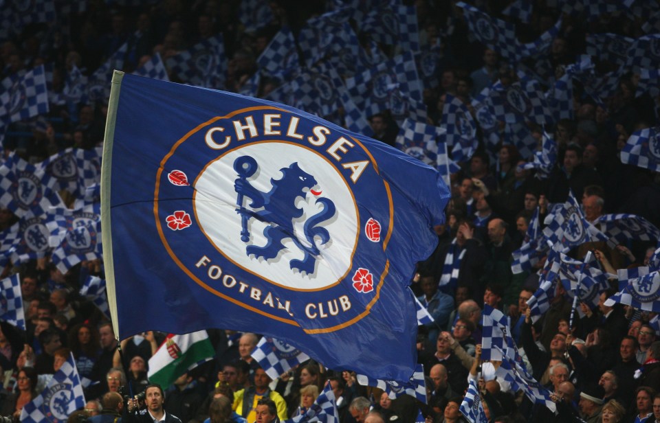 LONDON - APRIL 14: A Chelsea flag is waved during the UEFA Champions League Quarter Final Second Leg match between Chelsea and Liverpool at Stamford Bridge on April 14, 2009 in London, England.  (Photo by Jamie McDonald/Getty Images)