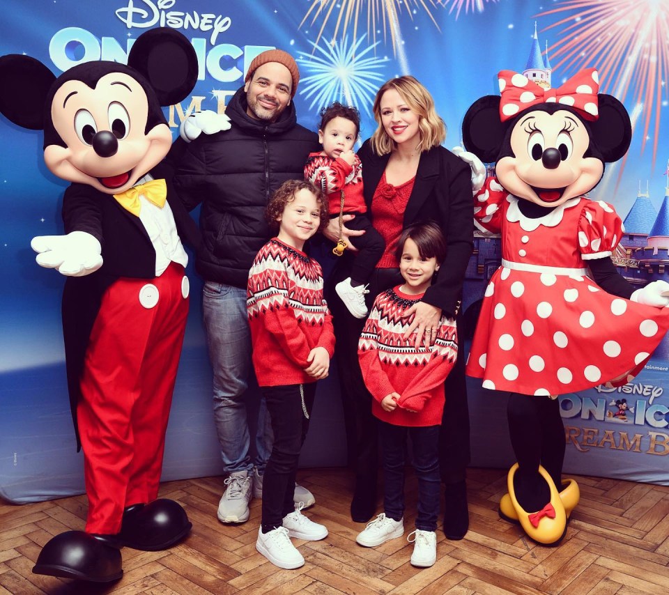 Kimberley walsh and her family attend Disney on Ice