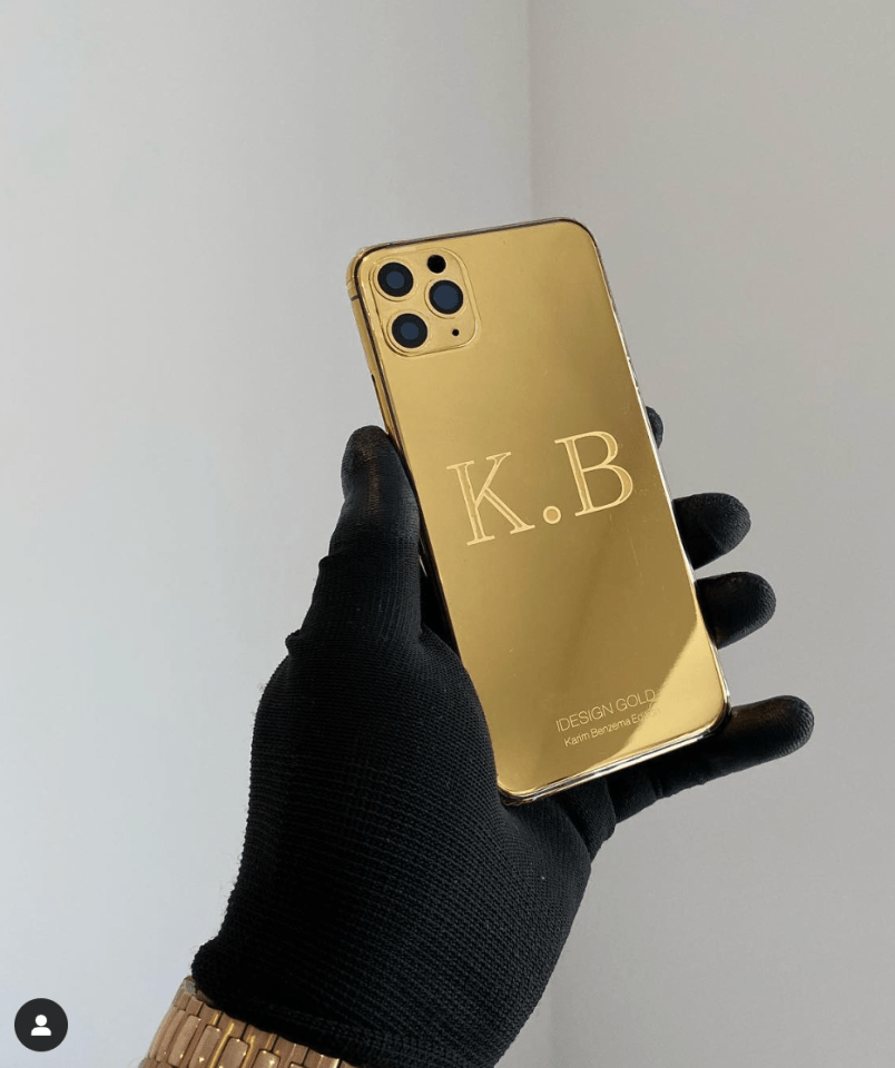 Benzema splashed around £3,000 on his customised 24k gold iPhone