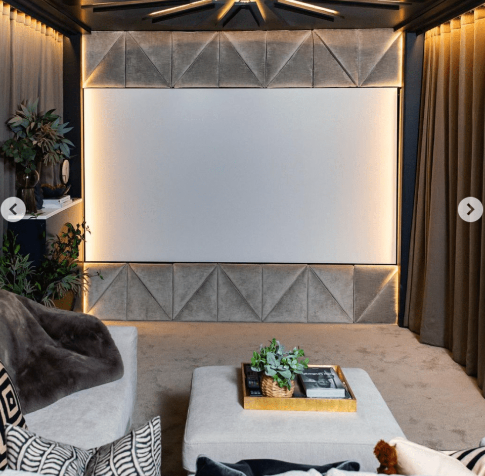 Sam Thompson and Zara McDermott unveiled their new cinema room at his Chelsea home