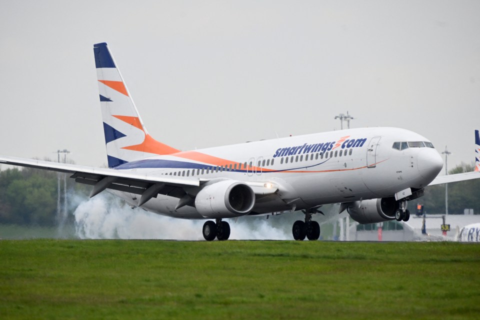 Brits arrive on a charter flight at Stansted in Essex after flying from Cyprus