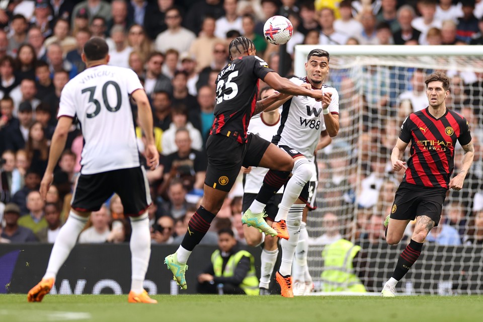 Andreas Pereira landed awkwardly after challenging Manuel Akanji for the ball