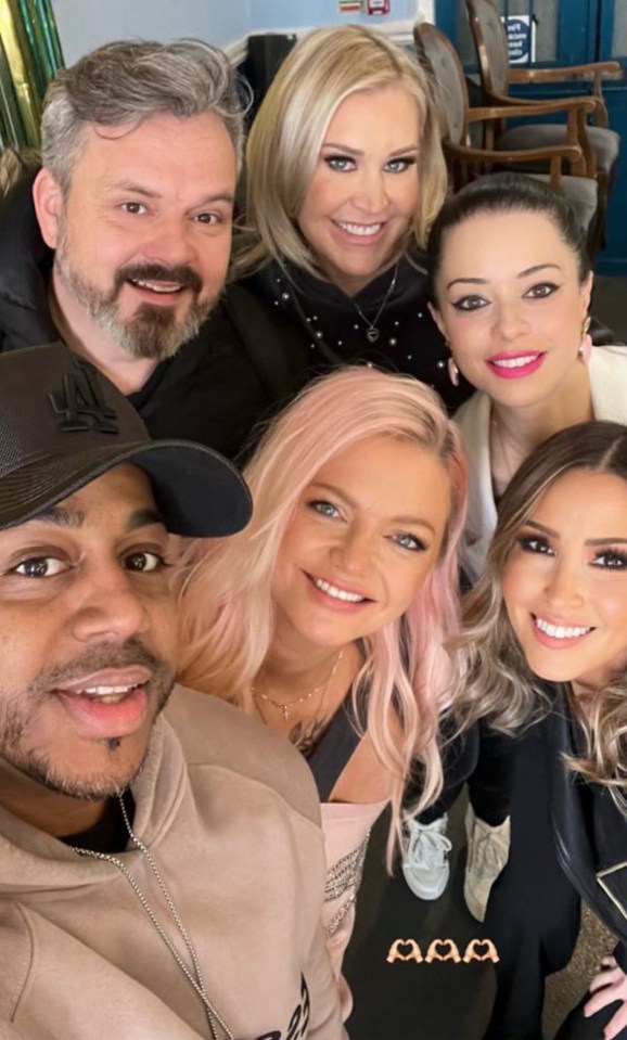 The last picture of S Club 7 with Paul was taken backstage during filming for a Red Nose Day skit