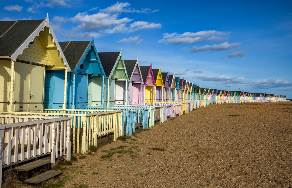 There are 125 beach huts – many of which you can rent