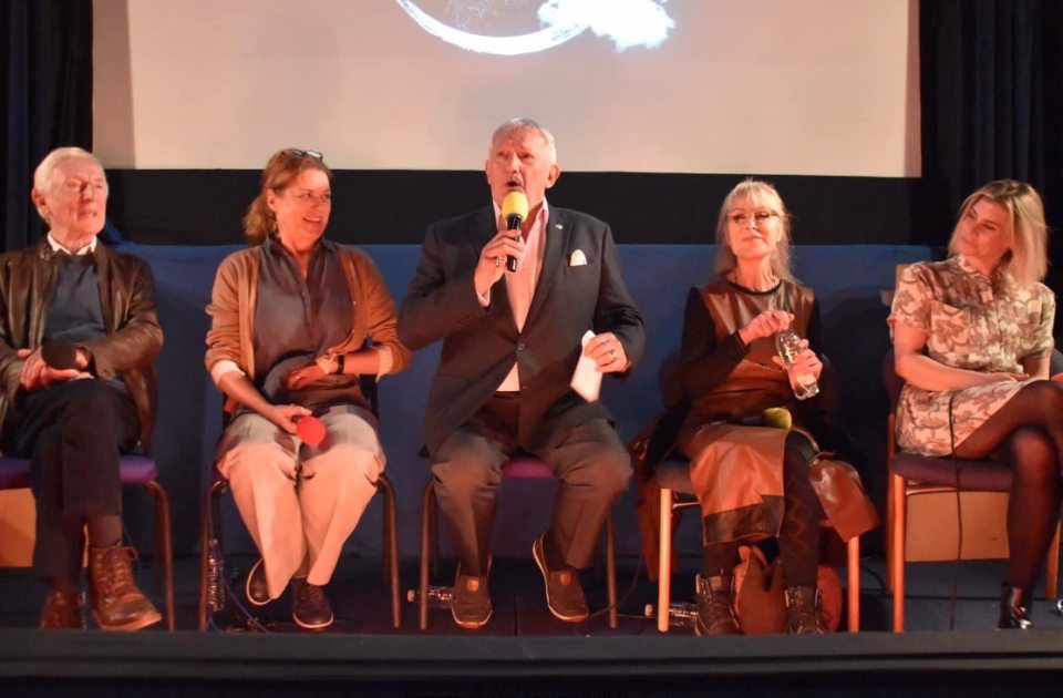 Eric, Andrea, Graham, Carol and Kim (left-right) take to the stage at the reunion