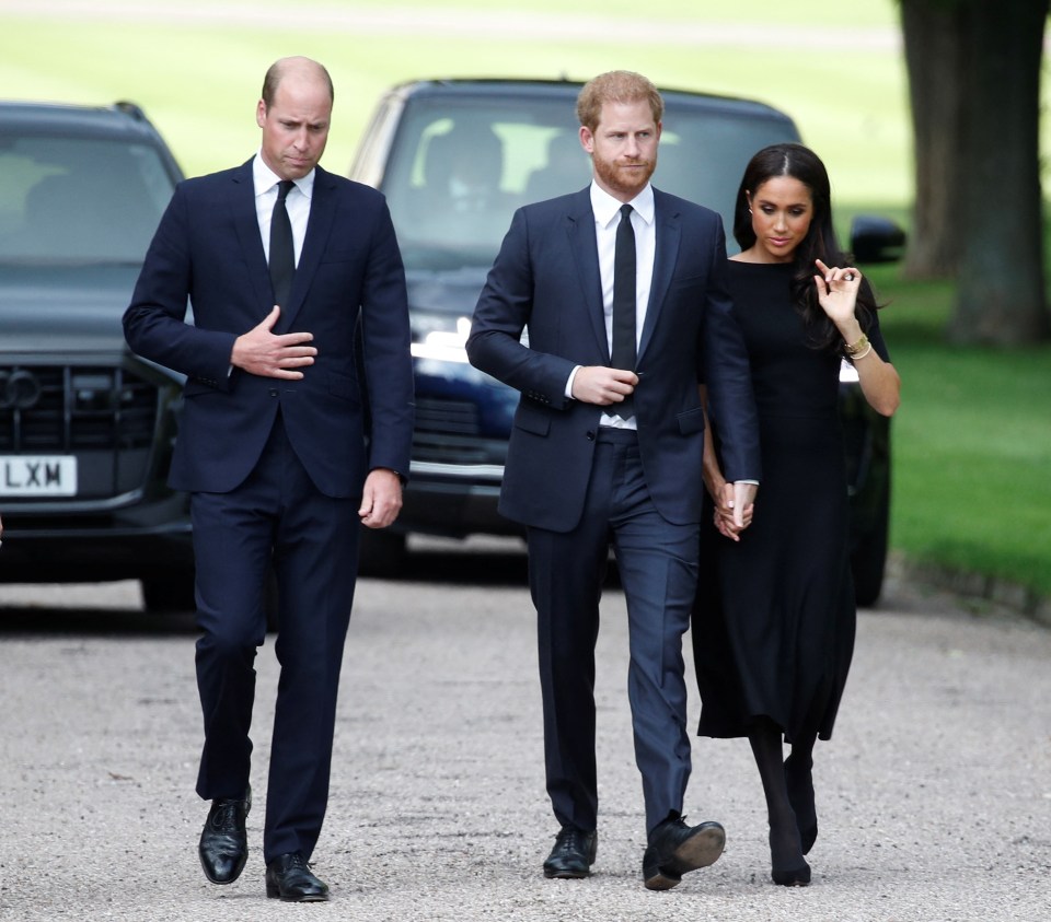 William, Harry and Meghan after the Queen's funeral