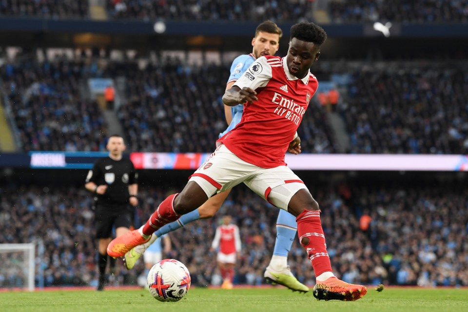 Bukayo Saka struggled to impress at the Etihad