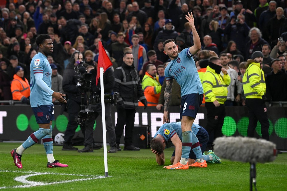 Johan Gudmundsson was struck by an object while celebrating Burnley's goal