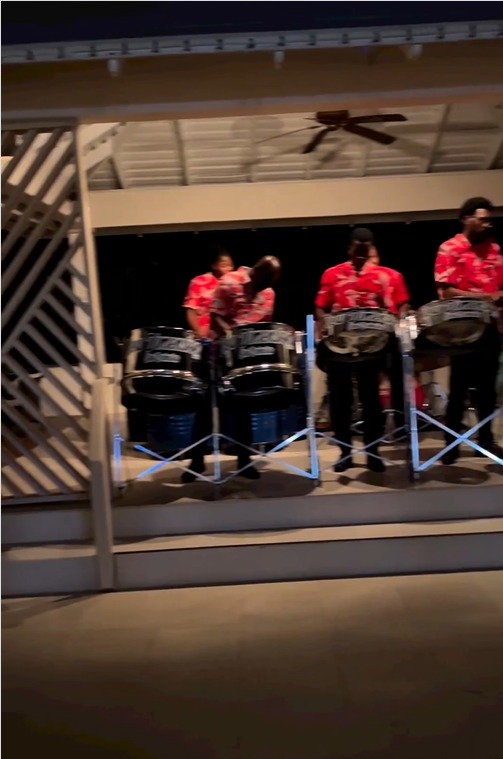 The restaurant also had a steel band for guests