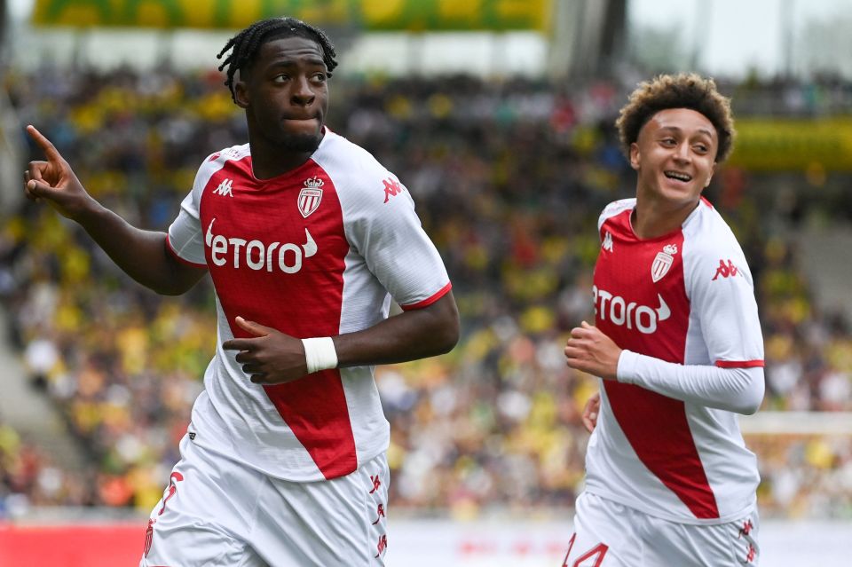 Axel Disasi, left, is being linked with a move to Manchester United this summer