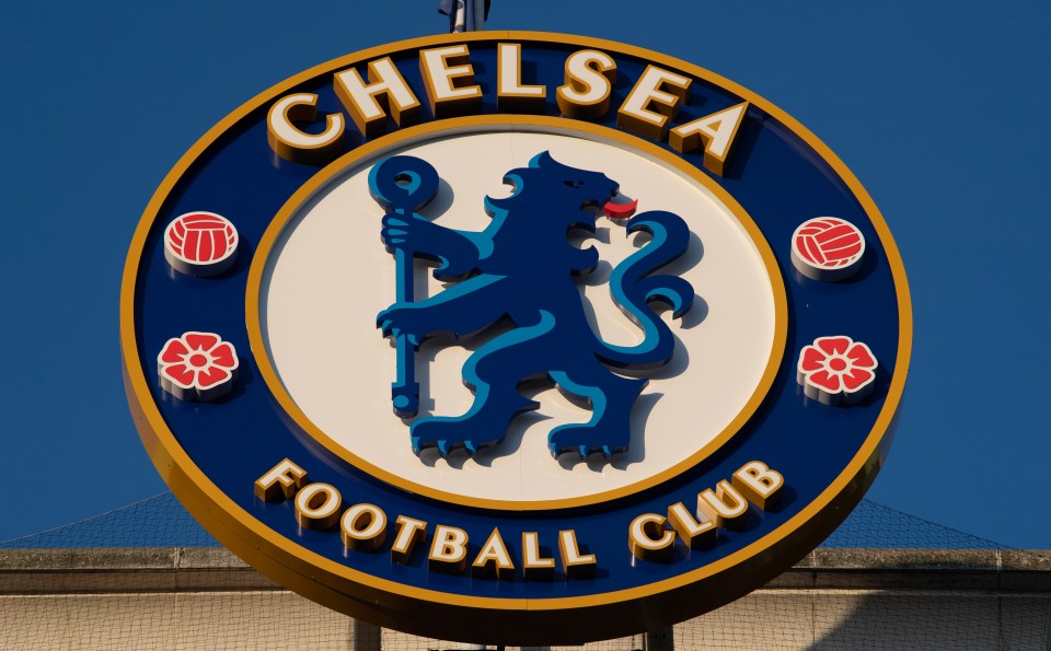 Chelsea's lion badge above the entrance to the West Stand at Stamford Bridge