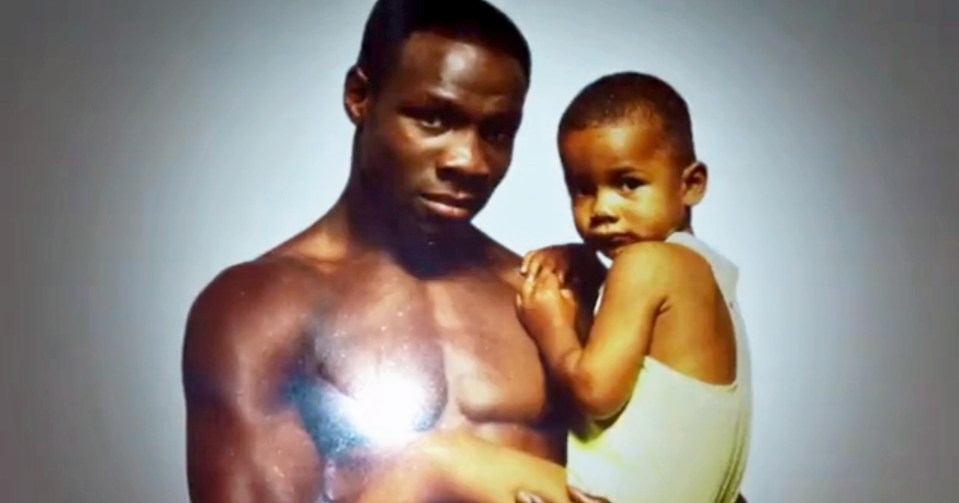 Eubank with Sebastian as a kid