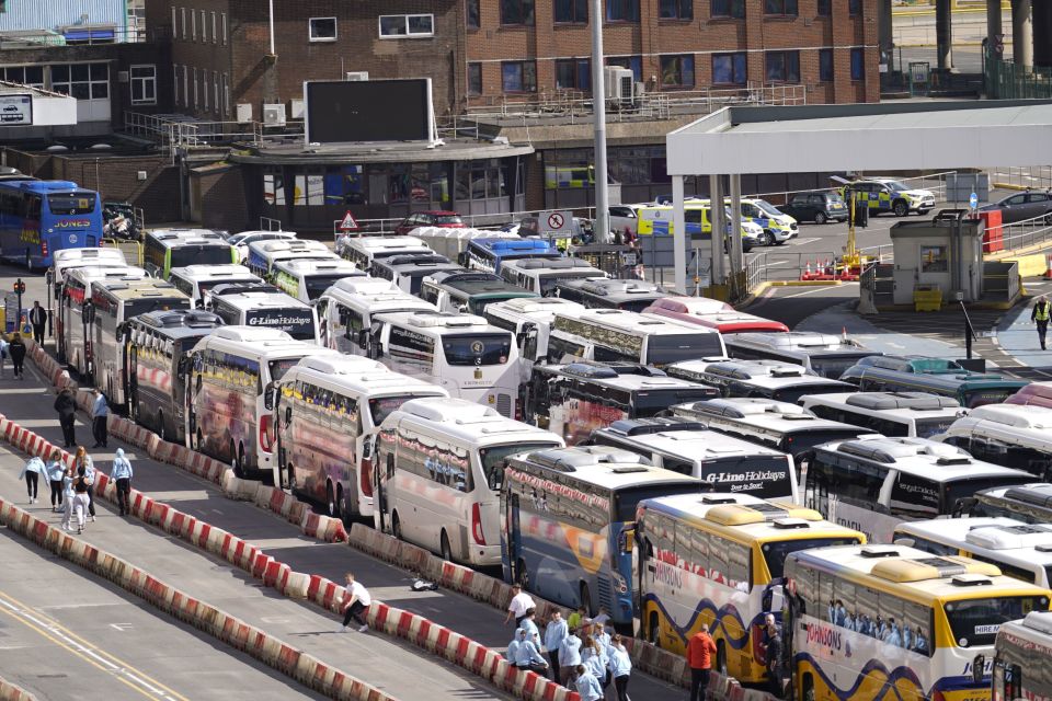 Coaches have been stuck at The Port of Dover for hours