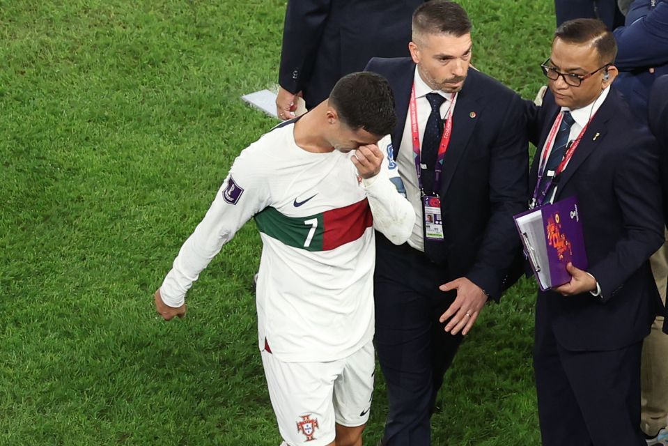 Cristiano Ronaldo cried after Portugal were eliminated from Morocco in the World Cup