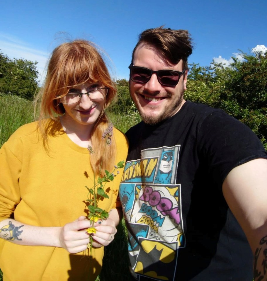 Charlotte with her partner Sam, before the attack