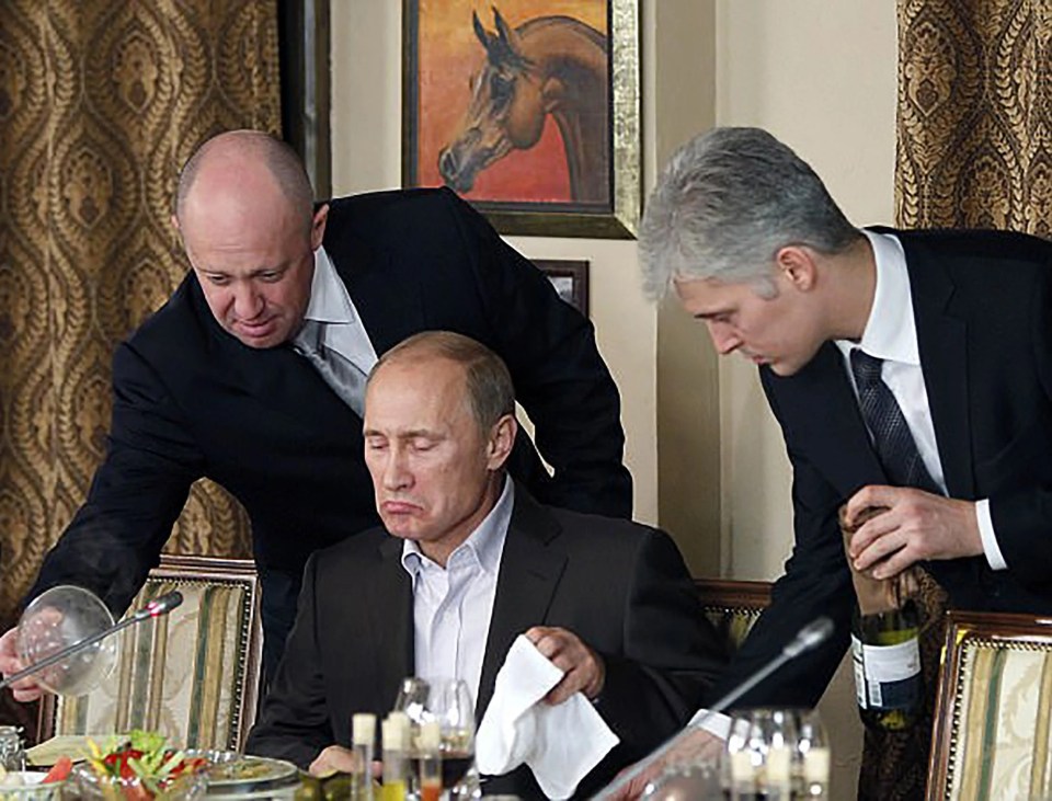 Putin's warlord Yevgeny Prigozhin, left, has warned the tyrant to stop the war in Ukraine