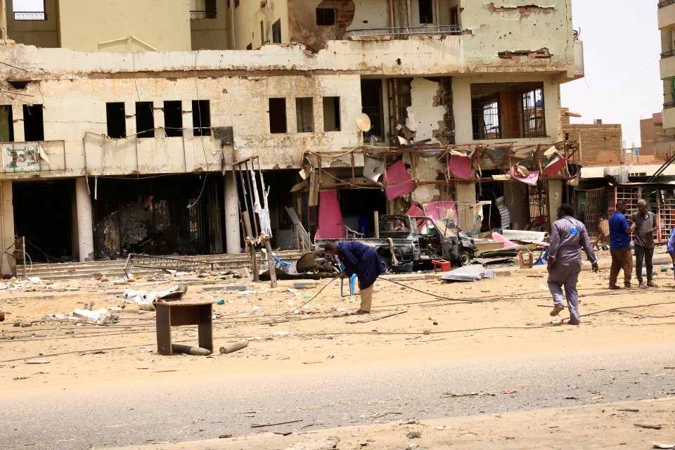 A wrecked building in Khartoum amid the conflict