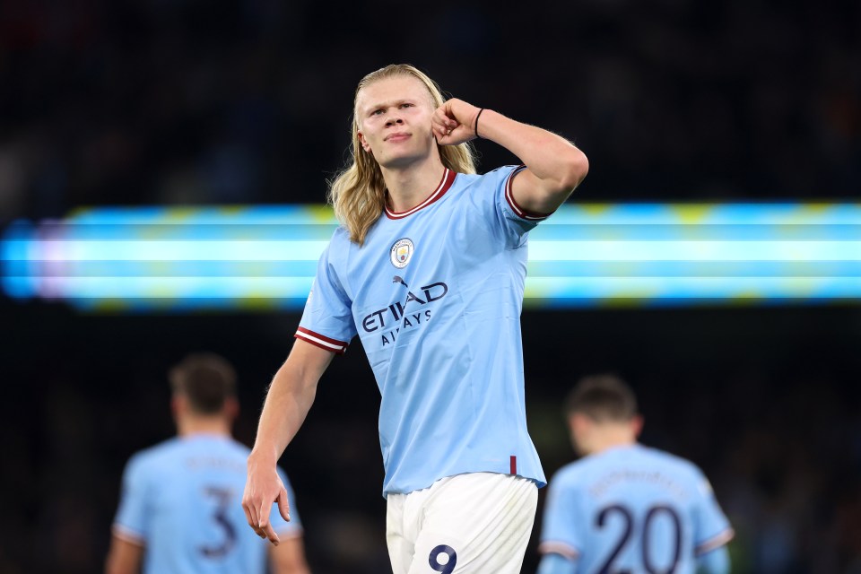 The Norwegian ditched his hair tie as City ran away the game and then netted the fourth