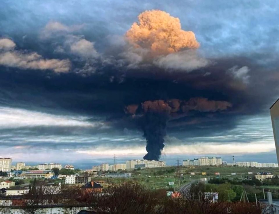 The sky turned black over Crimea - which has been occupied by the Russians since 2014