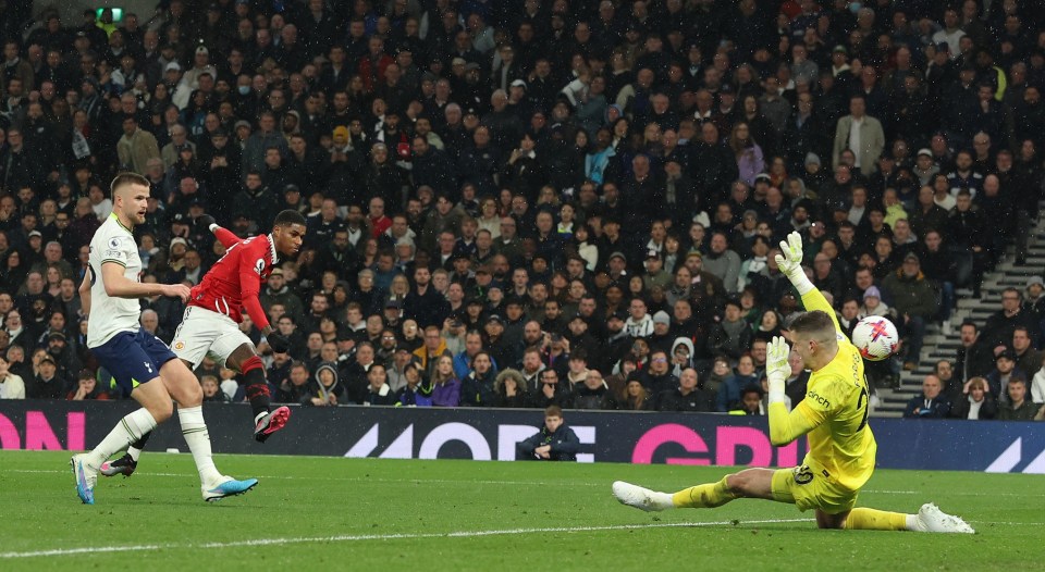 Rashford got past Eric Dier and blasted past Fraser Forster