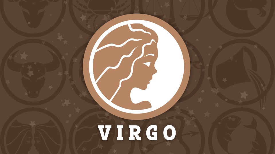 a virgo sign that is on a brown background