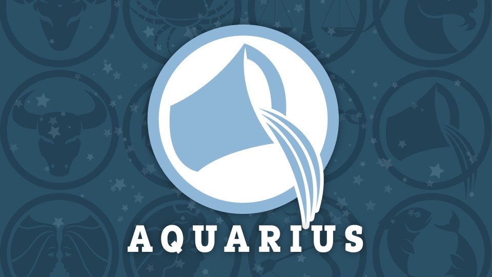 a blue background with the word aquarius on it