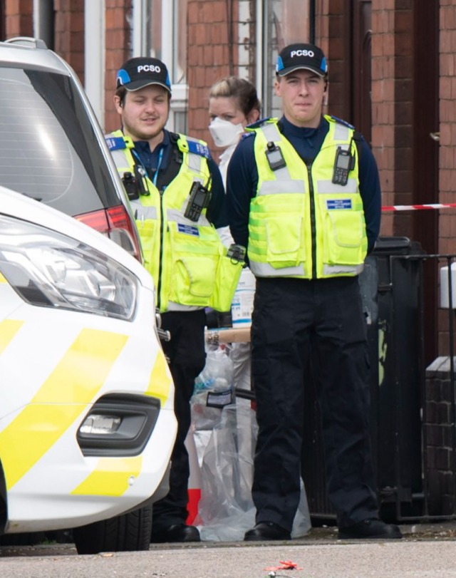 22/04/2023 For Sun Online: The scene on Cameron Road, Derby, where a dog was shot dead by police after a man was seriously injured. Pic by Paul Tonge 07757 699788. Commissioned by The Sun.