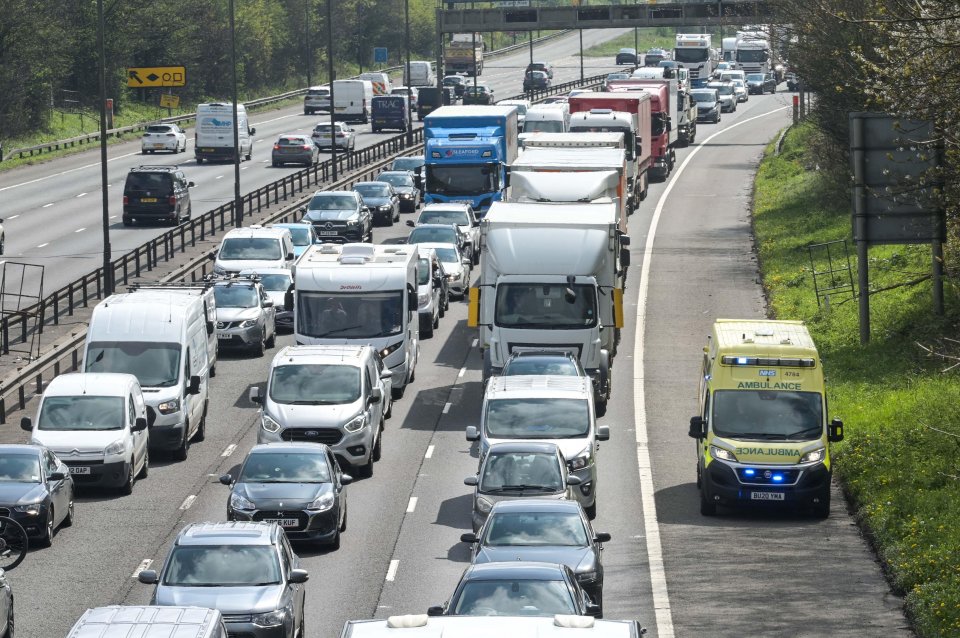 Gridlocked traffic formed on the Northbound carriageway of the M5