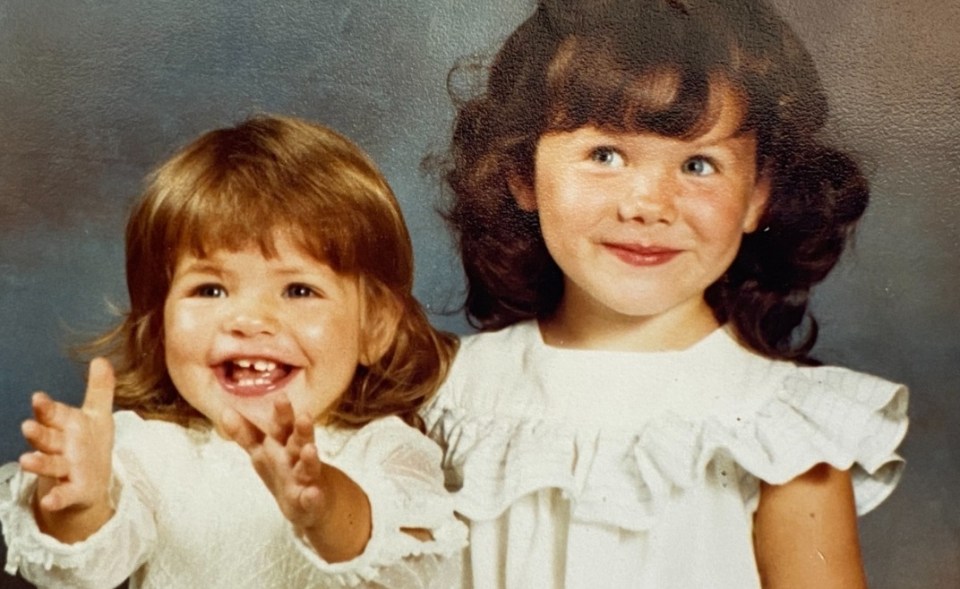 Holly Willoughby looks like a cherub alongside her sister as in this family throwback