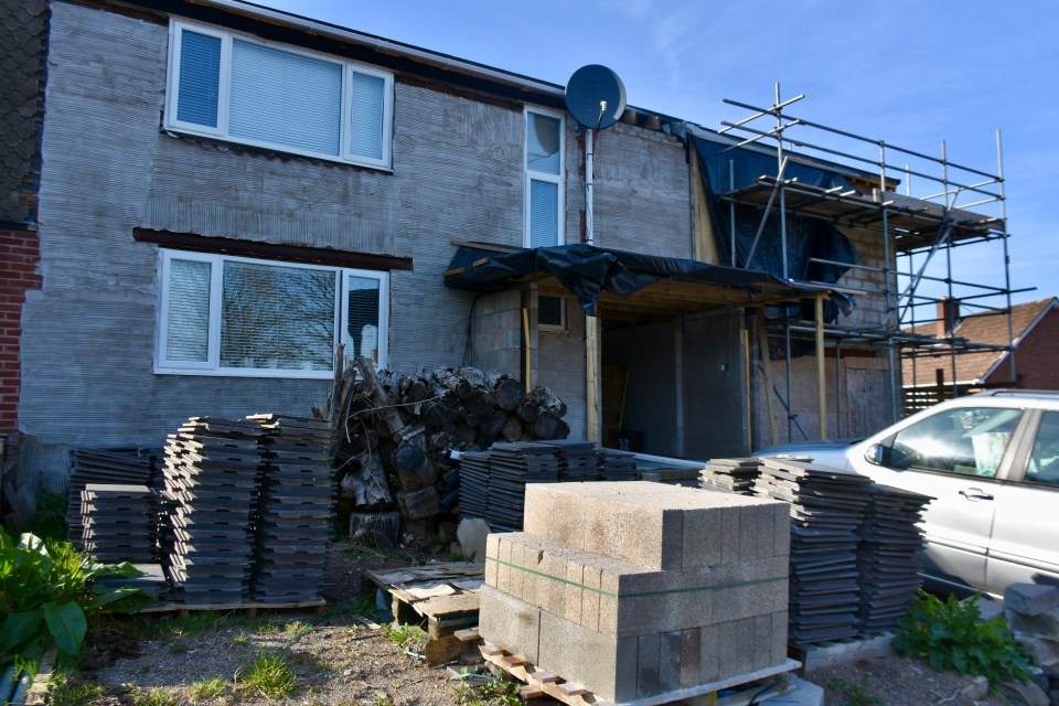 The family say they have been living on a building site for two years after being conned by a cowboy builder