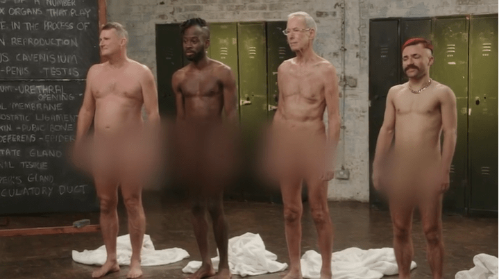 Men stripped off in the latest episode