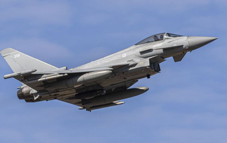 The Typhoon jets were part of Nato’s Baltic air policing squad, Operation Azotize