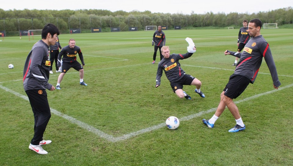 Paul Scholes did not hold back in Manchester United training