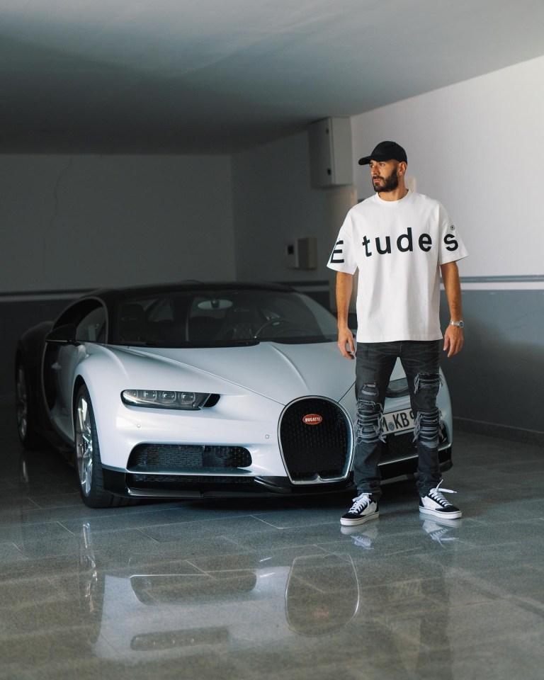 Benzema boasts a £2.5million Bugatti Chiron in his garage