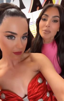 North was accompanied by mum Kim Kardashian who posed for a selfie with Katy