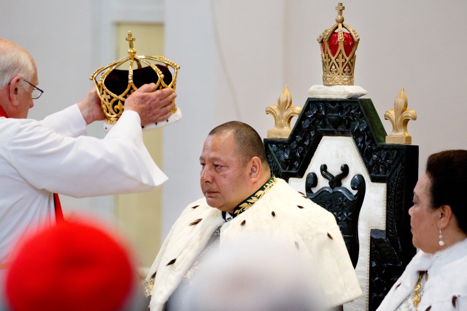 King Tupou VI of Tonga is crowned during the official coronation ceremony