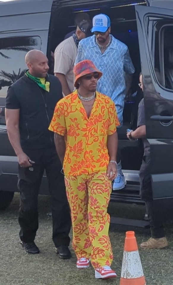 Lewis Hamilton has been ridiculed for his orange jumpsuit at the Coachella Festival