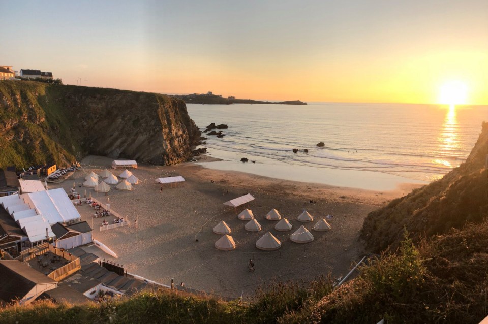 The beach is best visited at the end of the day to watch the sunsets