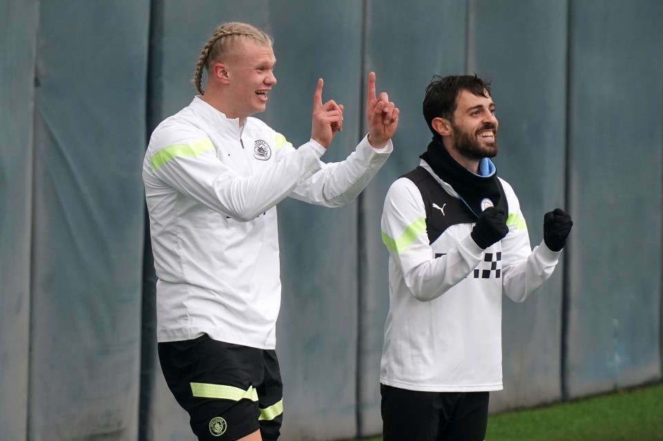 The Norwegian appeared to be in great spirits ahead of his side's Champions League quarter-final