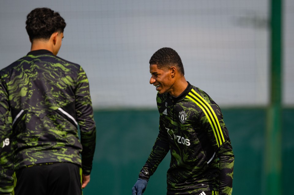 Rashford trained with his team-mates on Wednesday morning