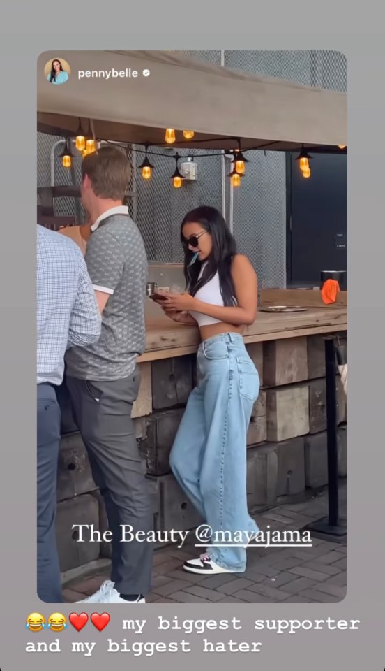 Maya Jama shows off her tiny waist while getting a drink in Brooklyn