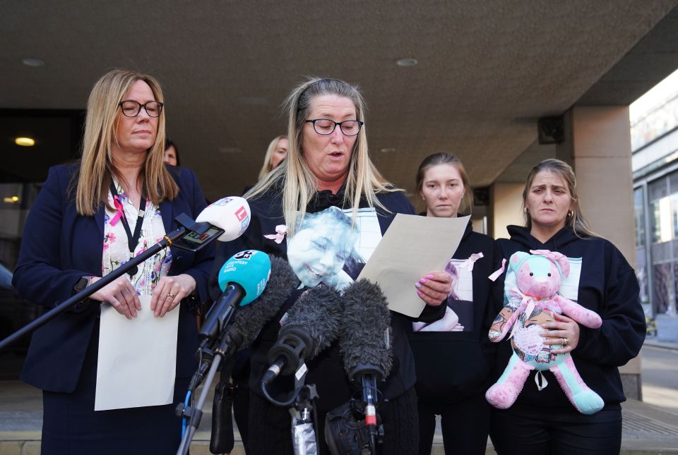 Cheryl Korbel read a statement outside court