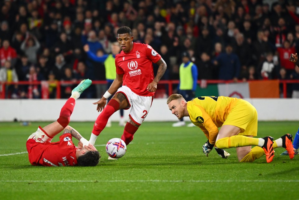 Nottingham Forest star Neco Williams suffered a broken jaw against Brighton