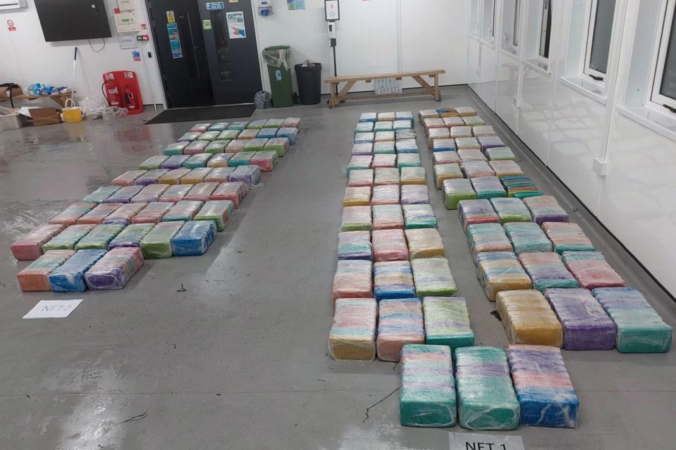 A haul of cocaine worth an estimated £100 million was found floating in the Channel