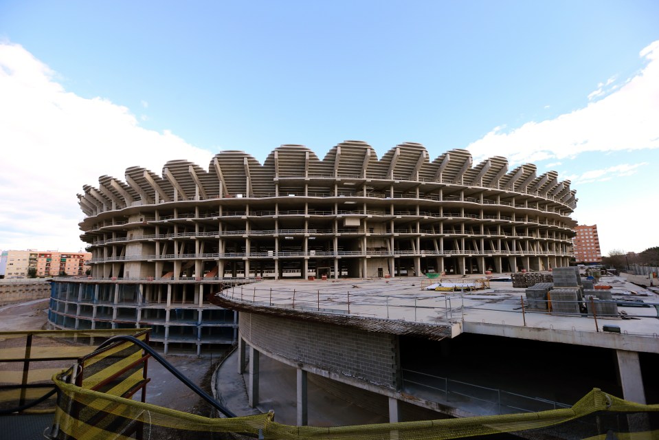 With work having halted in February 2009, Nou Mestalla is now in a state of decay