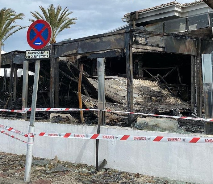 The aftermath of the 2021 arson attack that gutted the restaurant