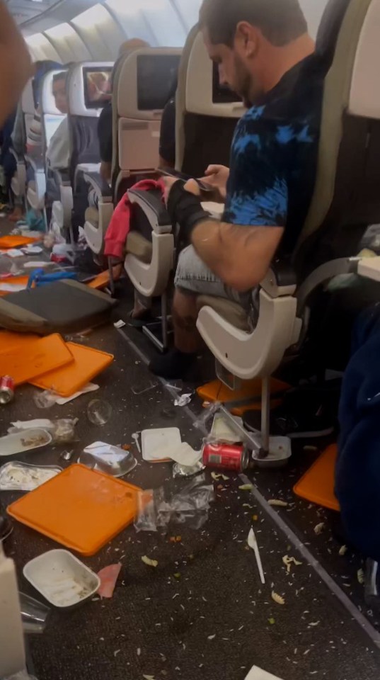 The turbulence hit just as flight attendants were serving food